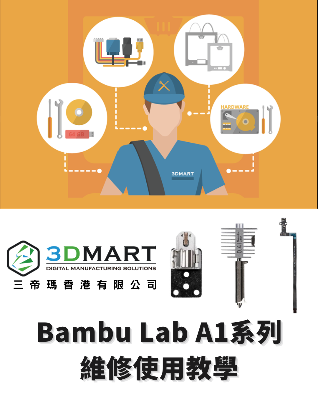 【3D列印】Bambu Lab A1 系列維修同捆包使用教學