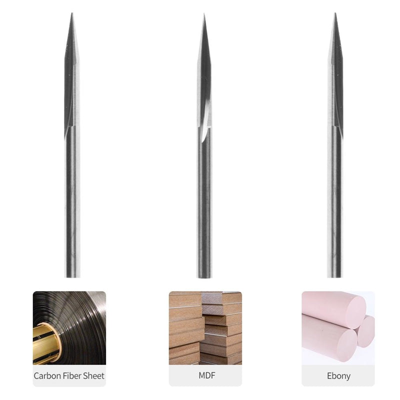 Straight Groove V-Bits CNC Engraving Bits for Snapmaker 2.0 (3-Pack)
