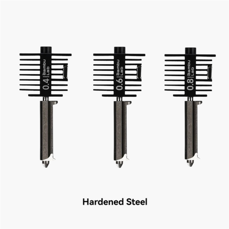 Bambu Lab Hardened Steel Nozzle Series - 0.4/0.6/0.8mm [For A1 Only]