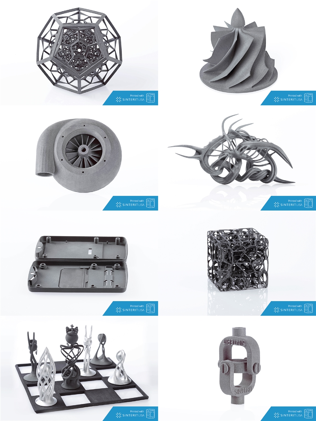 Sinterit Lisa PRO SLS 3D printer samples