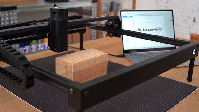 Lazervida 10W 二極體雷射雕刻機預覽雕刻位置