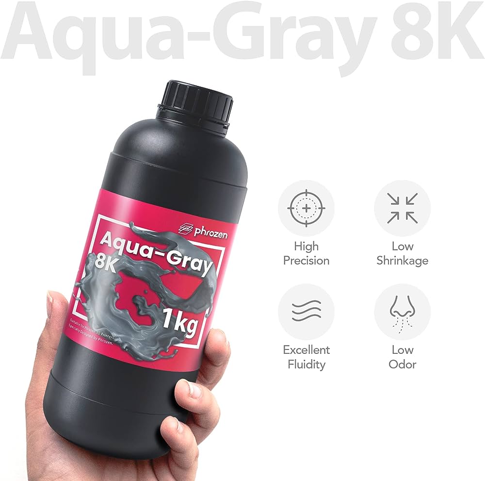 Phrozen Aqua Gray 8K Resin (1kg) and key features of aqua series