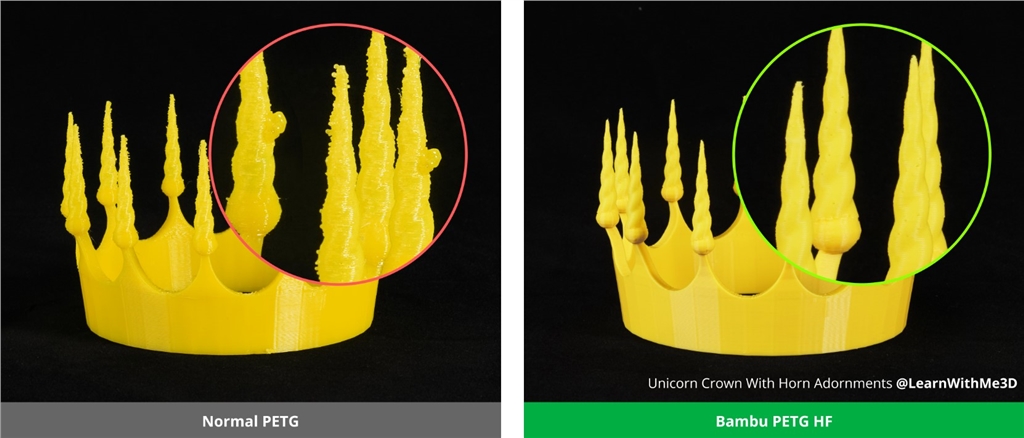 Normal PETG vs PETG-HF Sample