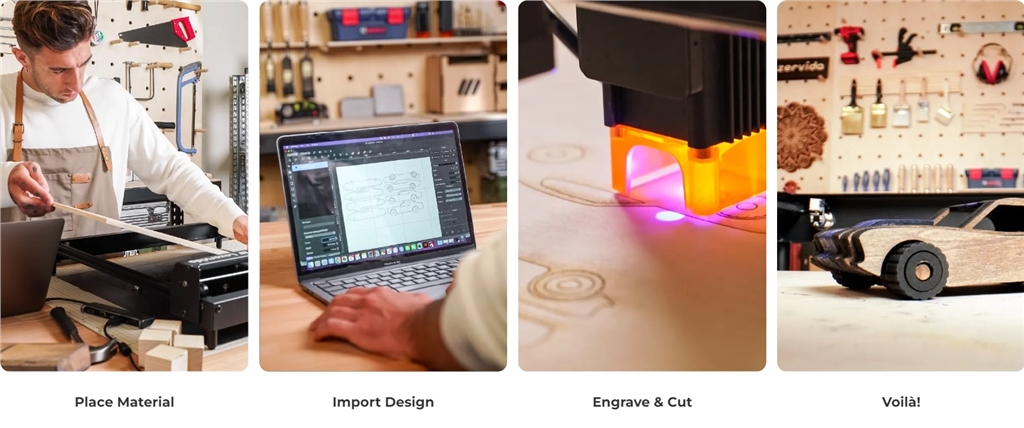 Process of Lazervida 10W Diode Laser Cutter