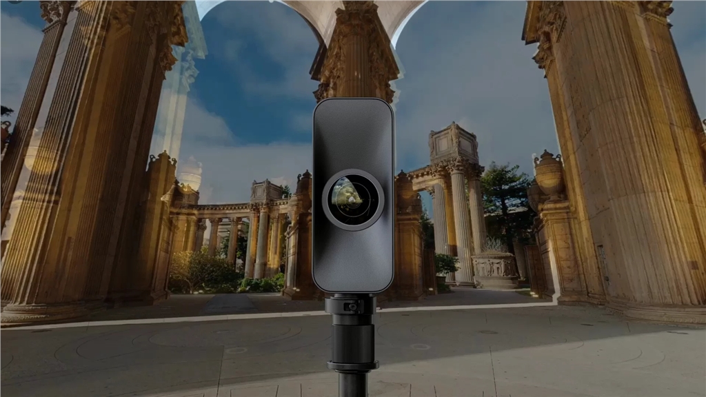 Matterport Pro3 3D環景掃描器在掃描外景