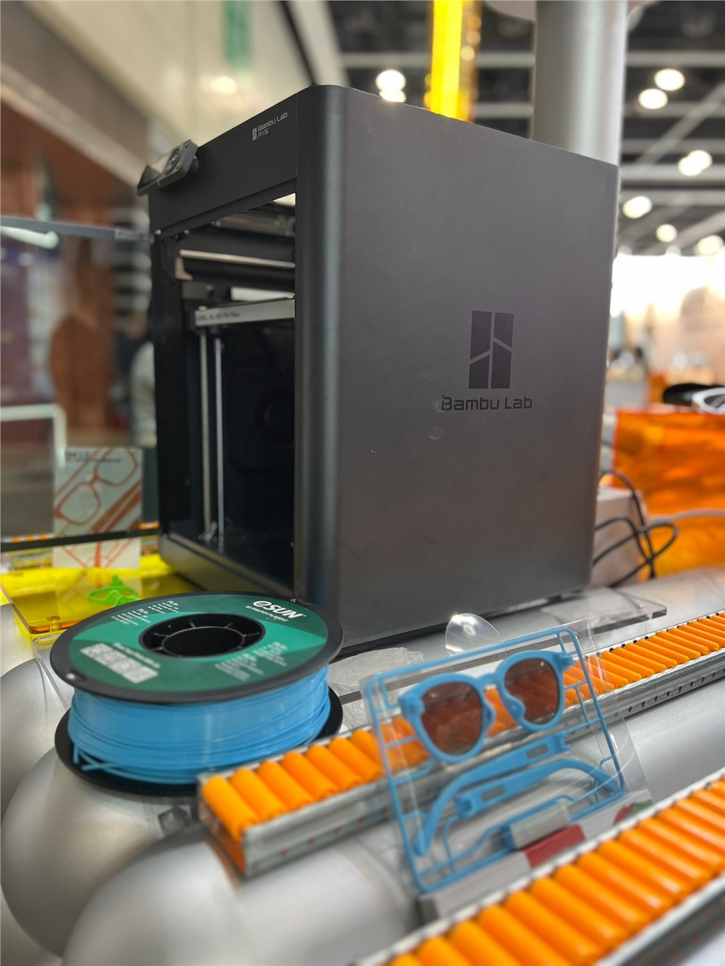 Bambu Lab P1S 3D列印機 與ESUN PLA 線材在展覽現場