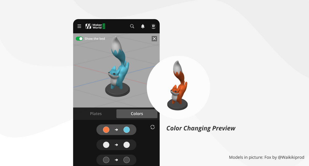 Makerworld 一步列印的過程 - 換色預覽