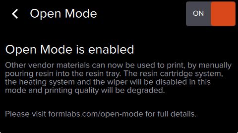 Form2 SLA 3D列印機 開放模式 open mode 開啟